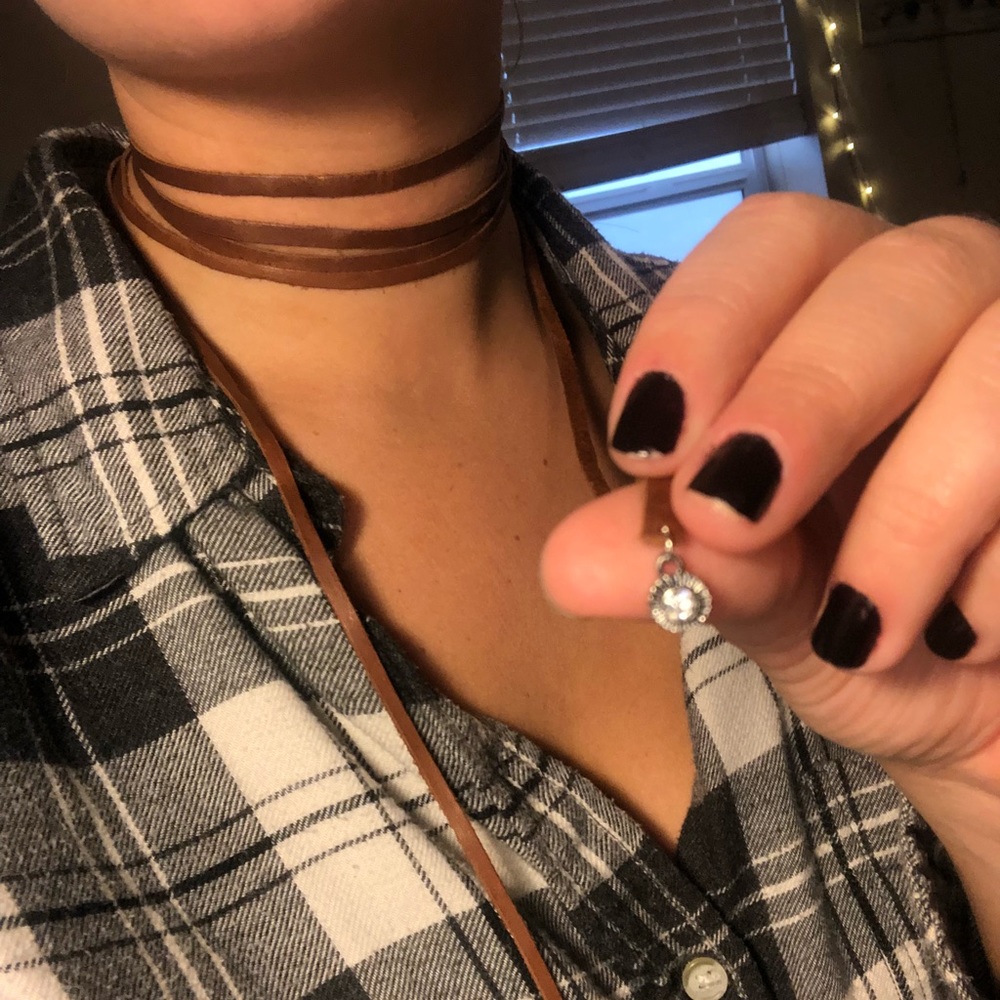 Brown Leather Choker